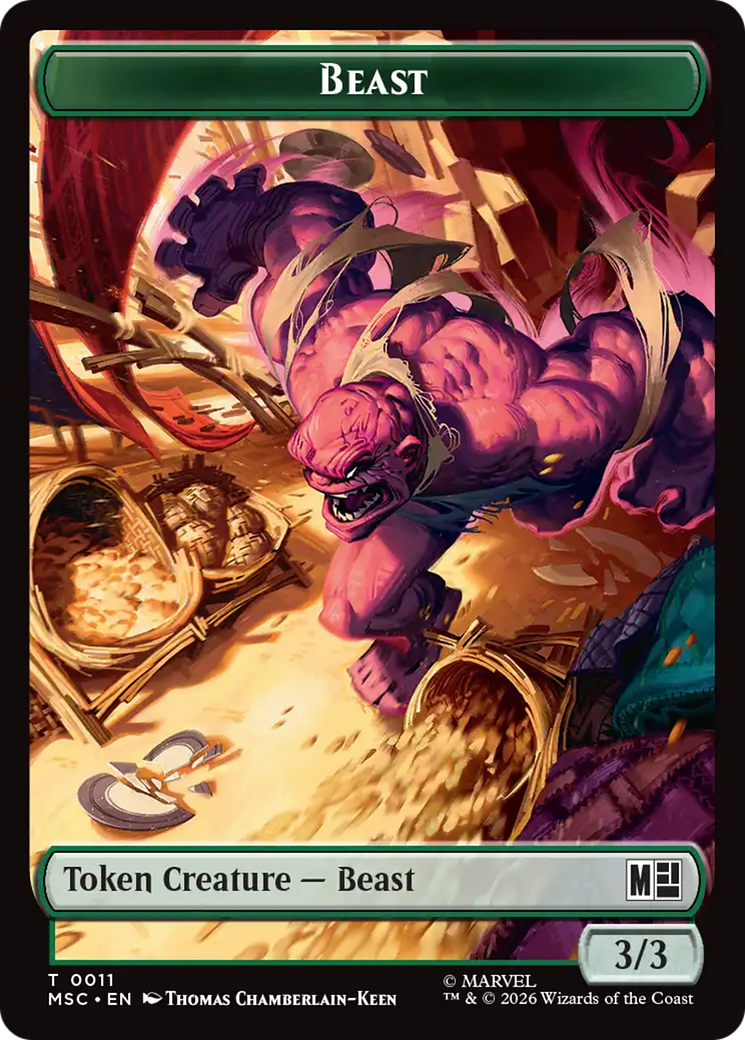 Rhino (013) // Beast (011) Double-Sided Token [Marvel Super Heroes Commander Tokens] | Deep Dive Games St. Marys