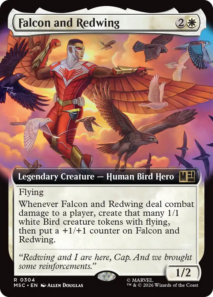 Falcon and Redwing (Extended Art) [Marvel Super Heroes Commander] | Deep Dive Games St. Marys