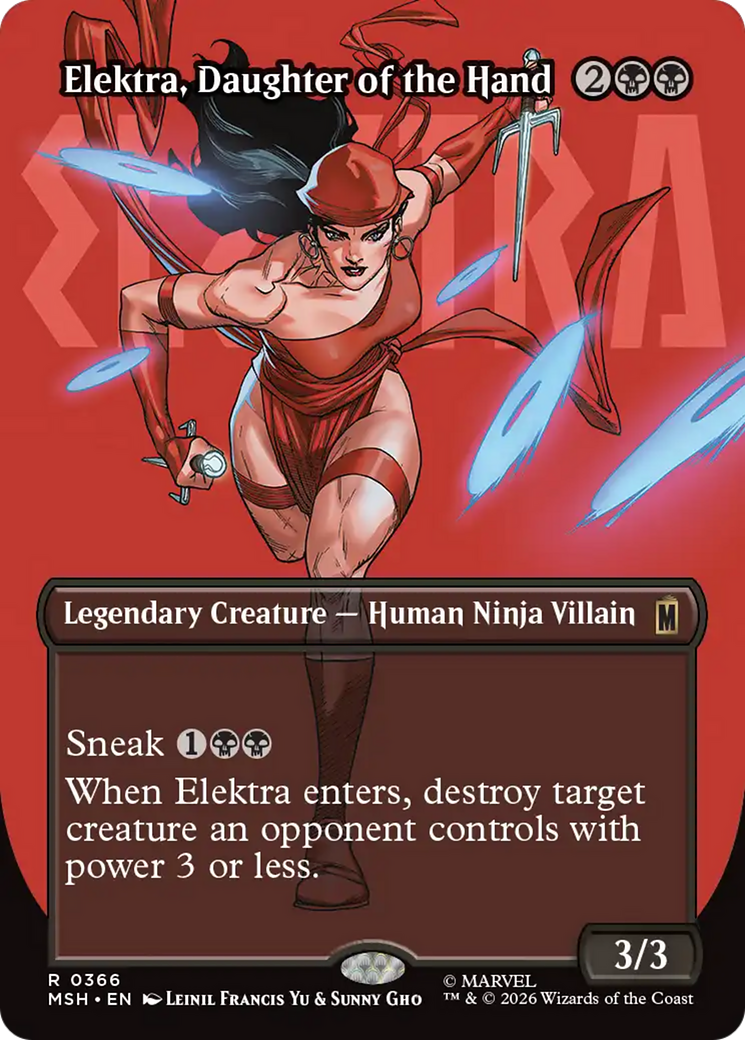 Elektra, Daughter of the Hand (Borderless) (0366) [Marvel Super Heroes] | Deep Dive Games St. Marys