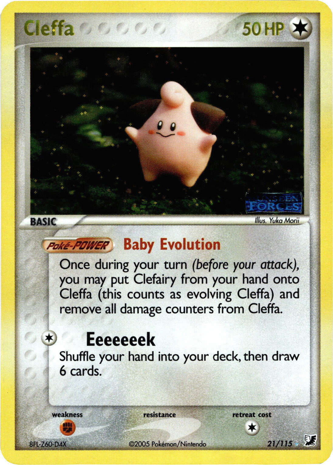 Cleffa (21/115) (Stamped) [EX: Unseen Forces] | Deep Dive Games St. Marys