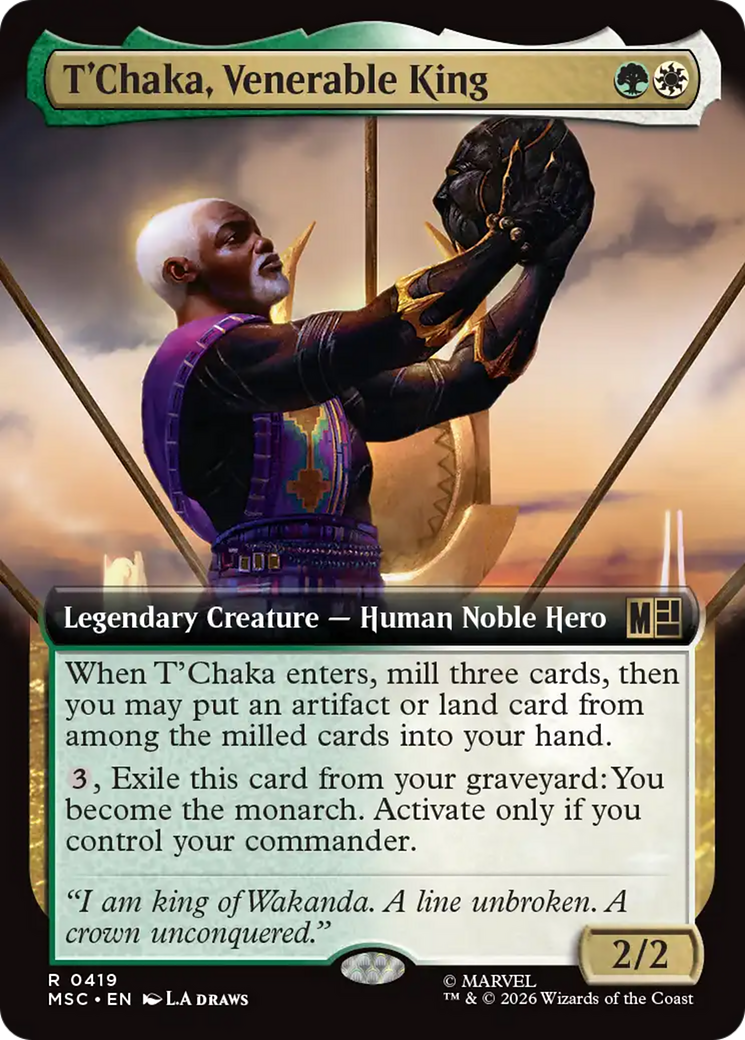 T'Chaka, Venerable King (Extended Art) [Marvel Super Heroes Commander] | Deep Dive Games St. Marys