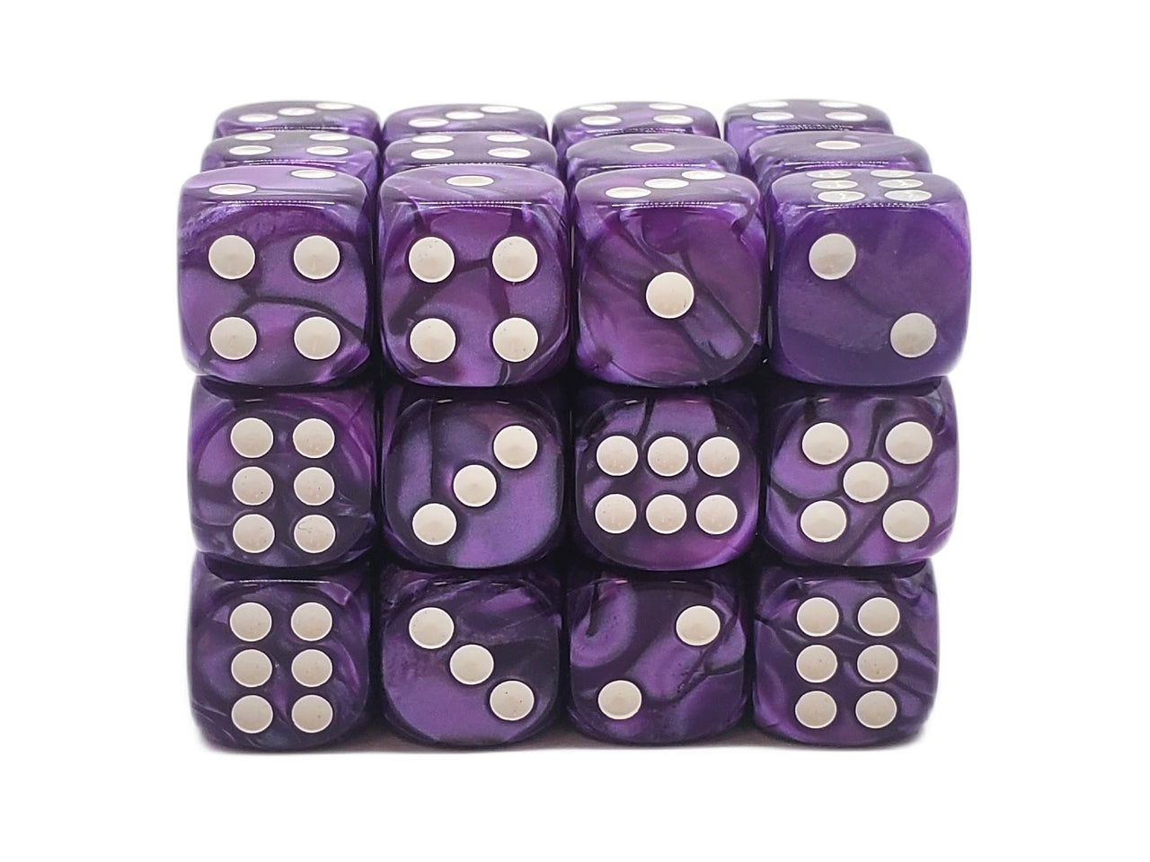 Old School Dice - D6 36ct 12mm - Pearl Drop - Purple | Deep Dive Games St. Marys
