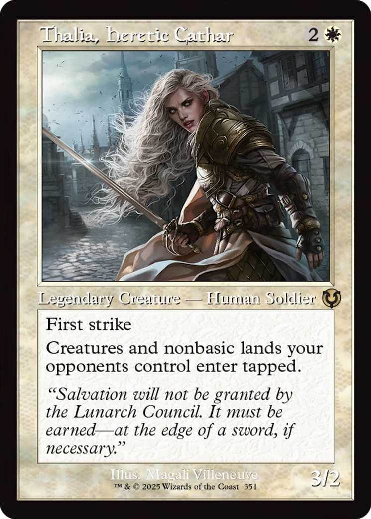 Thalia, Heretic Cathar (Retro Frame) [Innistrad Remastered] | Deep Dive Games St. Marys