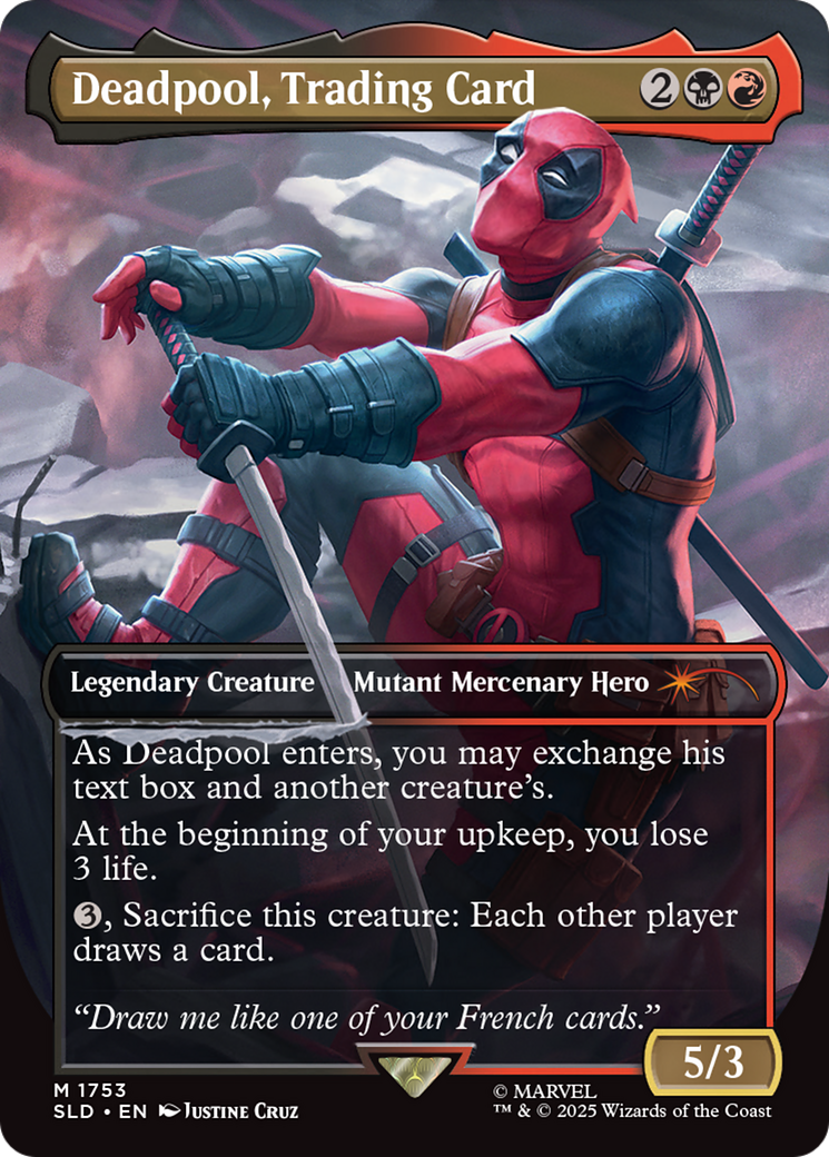 Deadpool, Trading Card (Rainbow Foil) [Secret Lair Drop Series] | Deep Dive Games St. Marys