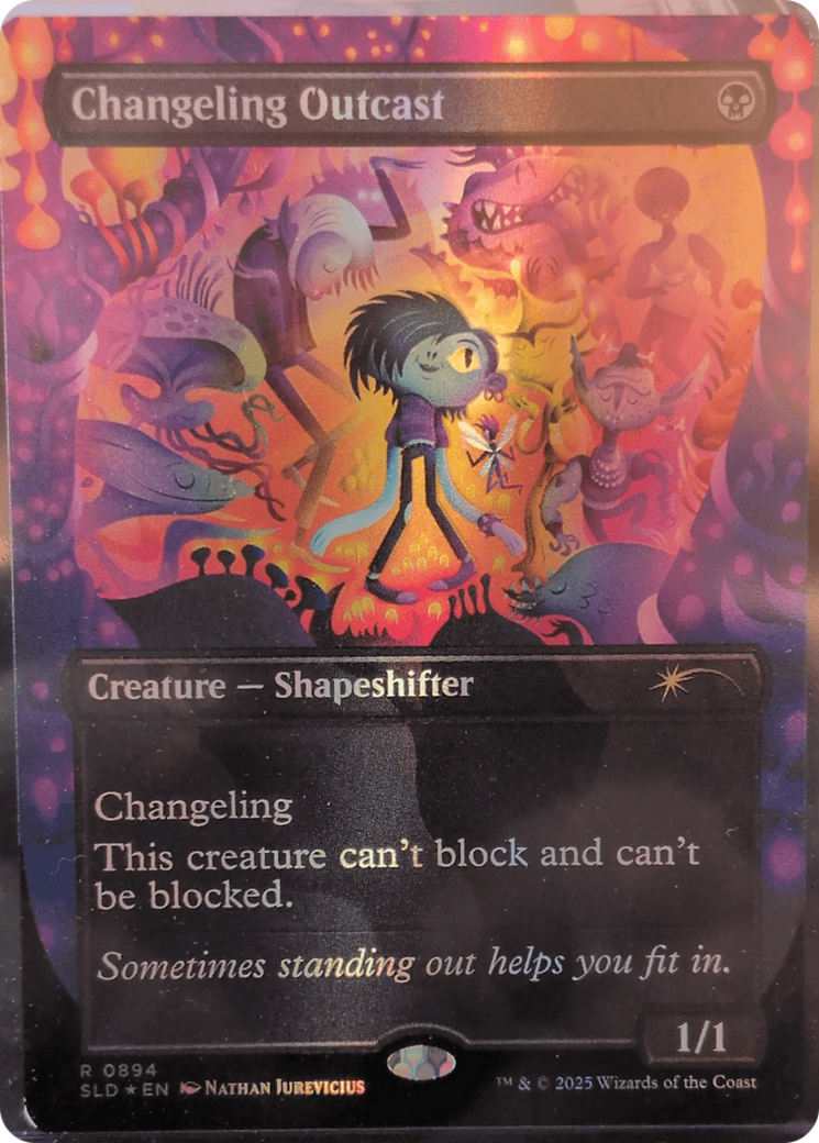 Changeling Outcast (Rainbow Foil) [Secret Lair Drop Series] | Deep Dive Games St. Marys