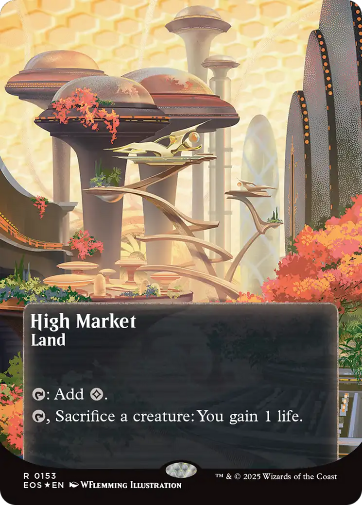 High Market (0153) (Borderless) (Galaxy Foil) [Edge of Eternities: Stellar Sights] | Deep Dive Games St. Marys