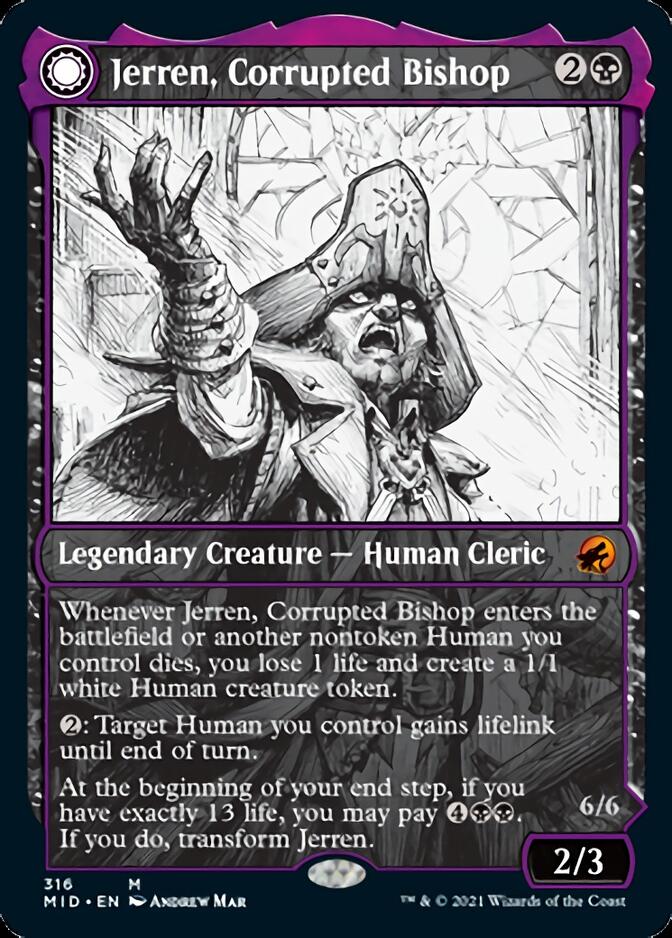Jerren, Corrupted Bishop // Ormendahl, the Corrupted (Showcase Eternal Night) [Innistrad: Midnight Hunt] | Deep Dive Games St. Marys
