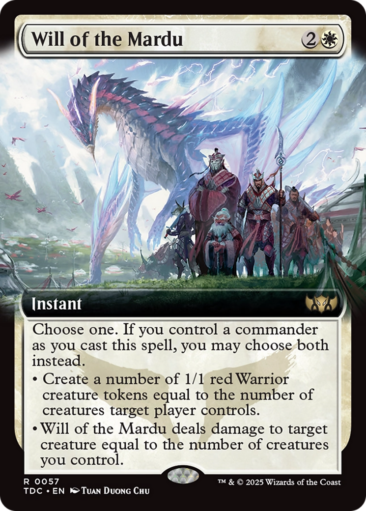 Will of the Mardu (Extended Art) [Tarkir: Dragonstorm Commander] | Deep Dive Games St. Marys