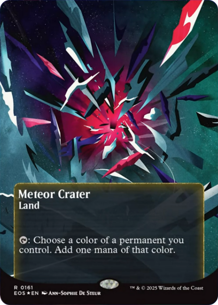 Meteor Crater (0161) (Borderless) (Galaxy Foil) [Edge of Eternities: Stellar Sights] | Deep Dive Games St. Marys
