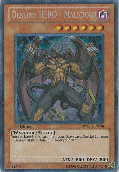 Destiny HERO - Malicious [RYMP-EN034] Secret Rare | Deep Dive Games St. Marys