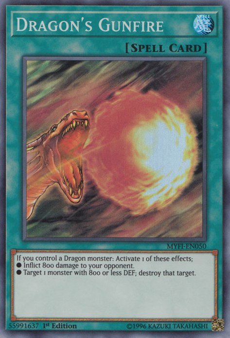 Dragon's Gunfire [MYFI-EN050] Super Rare | Deep Dive Games St. Marys