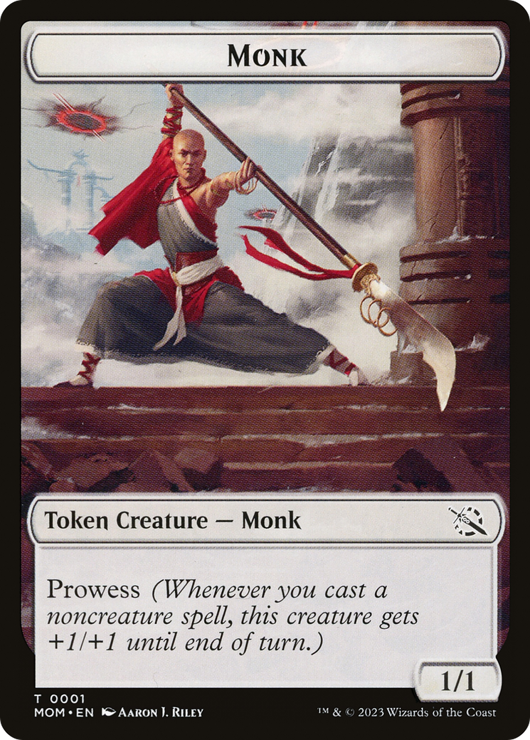 Monk // Spirit (14) Double-Sided Token [March of the Machine Tokens] | Deep Dive Games St. Marys