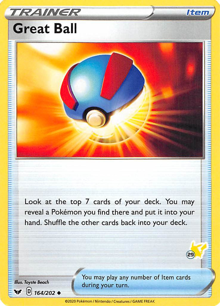 Great Ball (164/202) (Pikachu Stamp #29) [Battle Academy 2022] | Deep Dive Games St. Marys