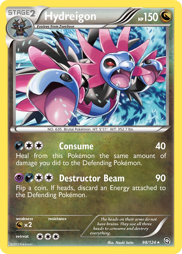 Hydreigon (98/124) (Cracked Ice Holo) (Theme Deck Exclusive) [Black & White: Dragons Exalted] | Deep Dive Games St. Marys