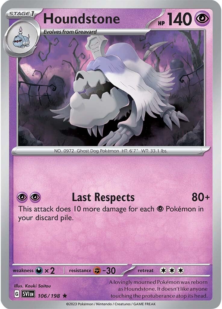 Houndstone (106/198) [Scarlet & Violet: Base Set] | Deep Dive Games St. Marys