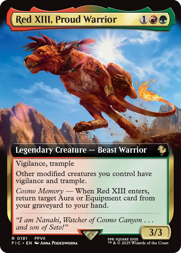 Red XIII, Proud Warrior (Extended Art) [FINAL FANTASY Commander] | Deep Dive Games St. Marys