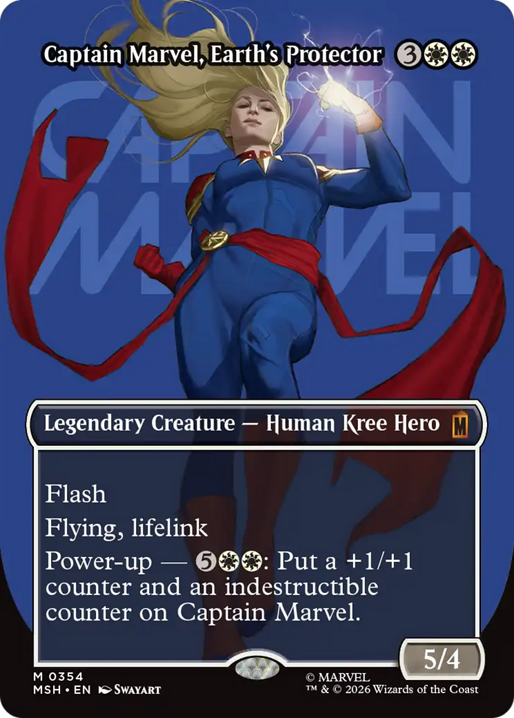 Captain Marvel, Earth's Protector (Borderless) (0354) [Marvel Super Heroes] | Deep Dive Games St. Marys