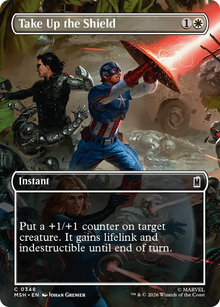 Take Up the Shield (Borderless) [Marvel Super Heroes] | Deep Dive Games St. Marys