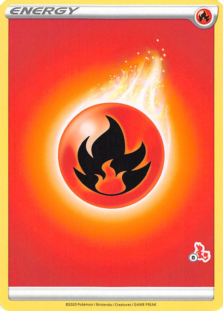 Fire Energy (Cinderace Stamp #8) [Battle Academy 2022] | Deep Dive Games St. Marys