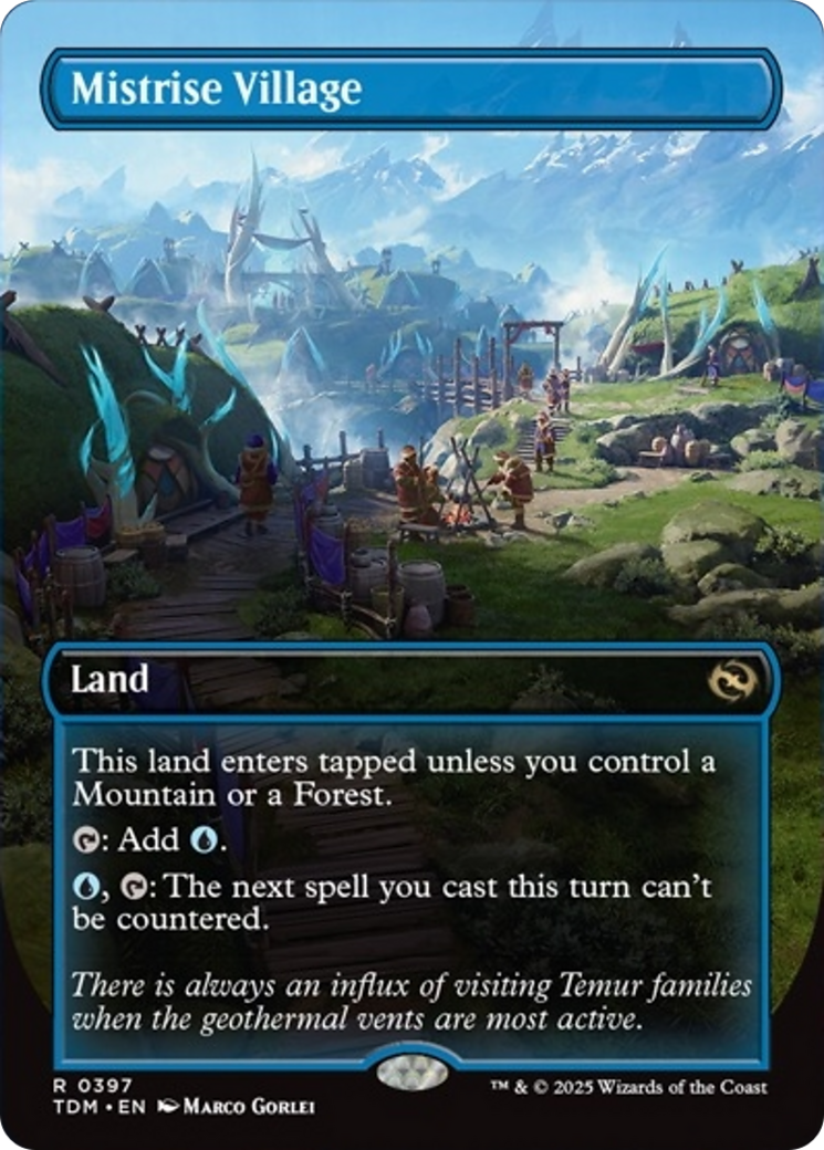 Mistrise Village (Borderless) [Tarkir: Dragonstorm] | Deep Dive Games St. Marys