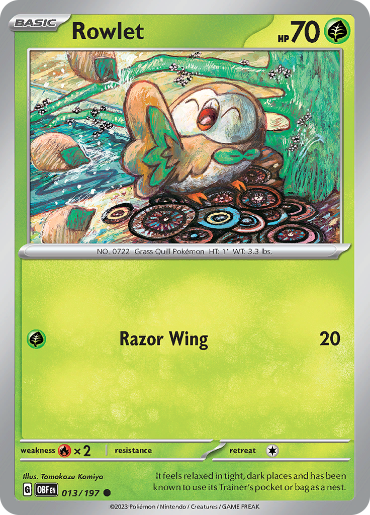 Rowlet (013/197) [Scarlet & Violet: Obsidian Flames] | Deep Dive Games St. Marys