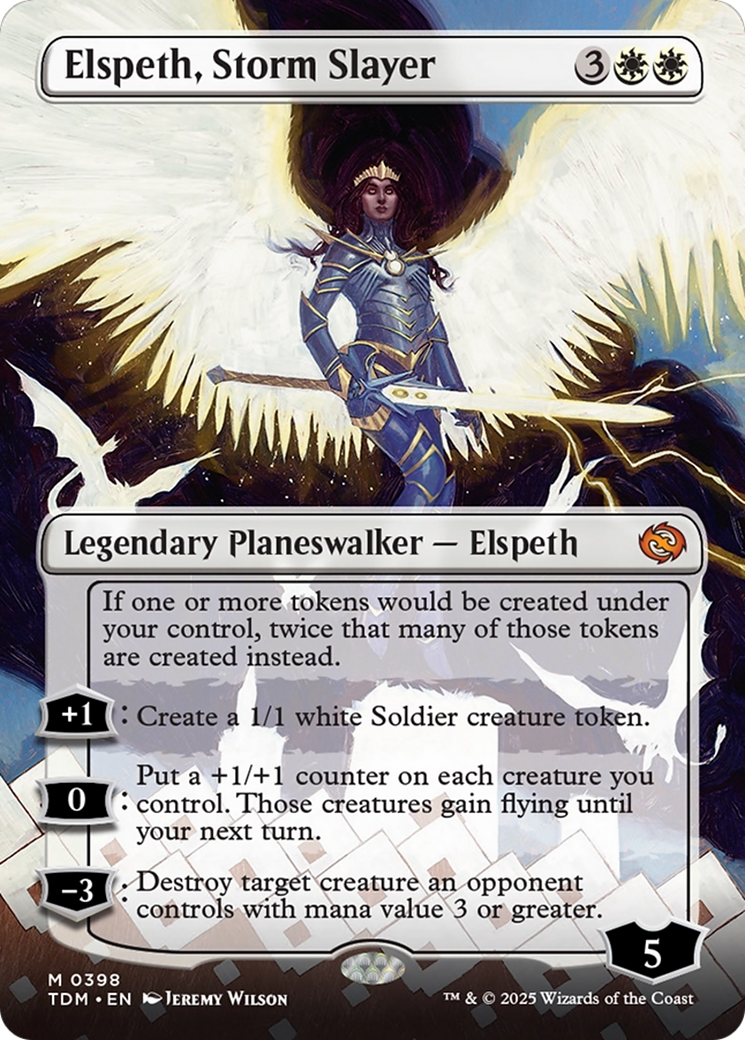 Elspeth, Storm Slayer (Borderless) [Tarkir: Dragonstorm] | Deep Dive Games St. Marys