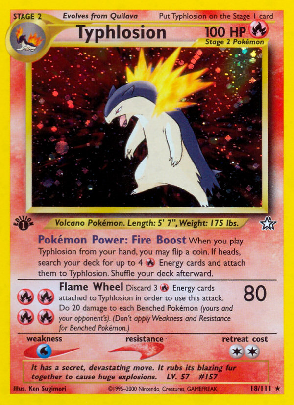 Typhlosion (18/111) [Neo Genesis 1st Edition] | Deep Dive Games St. Marys