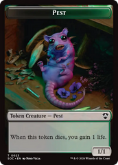 Saproling // Pest (0023) Double-Sided Token [Secrets of Strixhaven Commander Tokens] | Deep Dive Games St. Marys