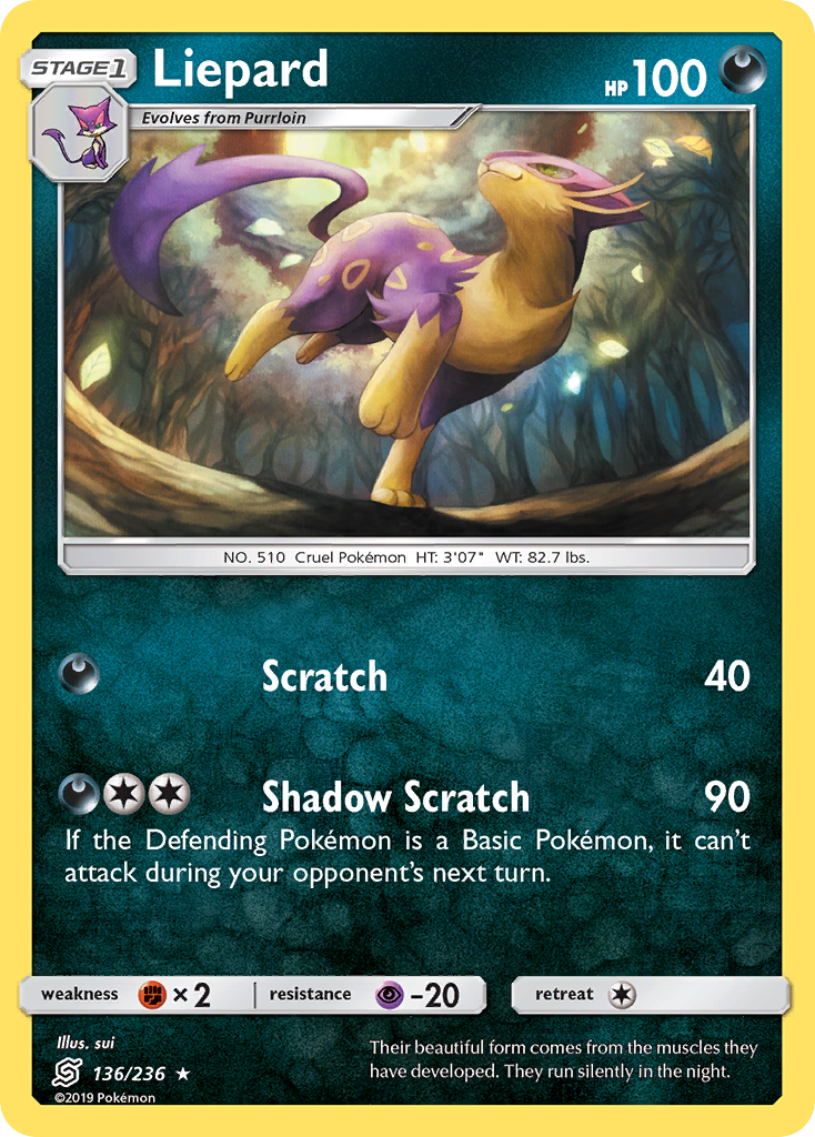Liepard (136/236) [Sun & Moon: Unified Minds] | Deep Dive Games St. Marys