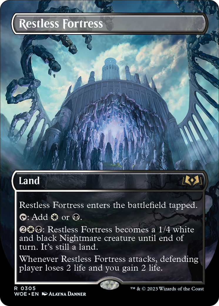 Restless Fortress (Borderless Alternate Art) [Wilds of Eldraine] | Deep Dive Games St. Marys