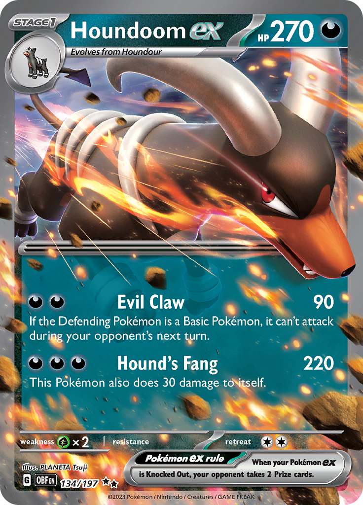 Houndoom ex (134/197) [Scarlet & Violet: Obsidian Flames] | Deep Dive Games St. Marys