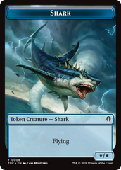 Warrior // Shark Double-Sided Token [Reality Fracture Commander Tokens] | Deep Dive Games St. Marys