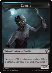 Timeless Dragon // Zombie (0007) Double-Sided Token [Aetherdrift Tokens] | Deep Dive Games St. Marys
