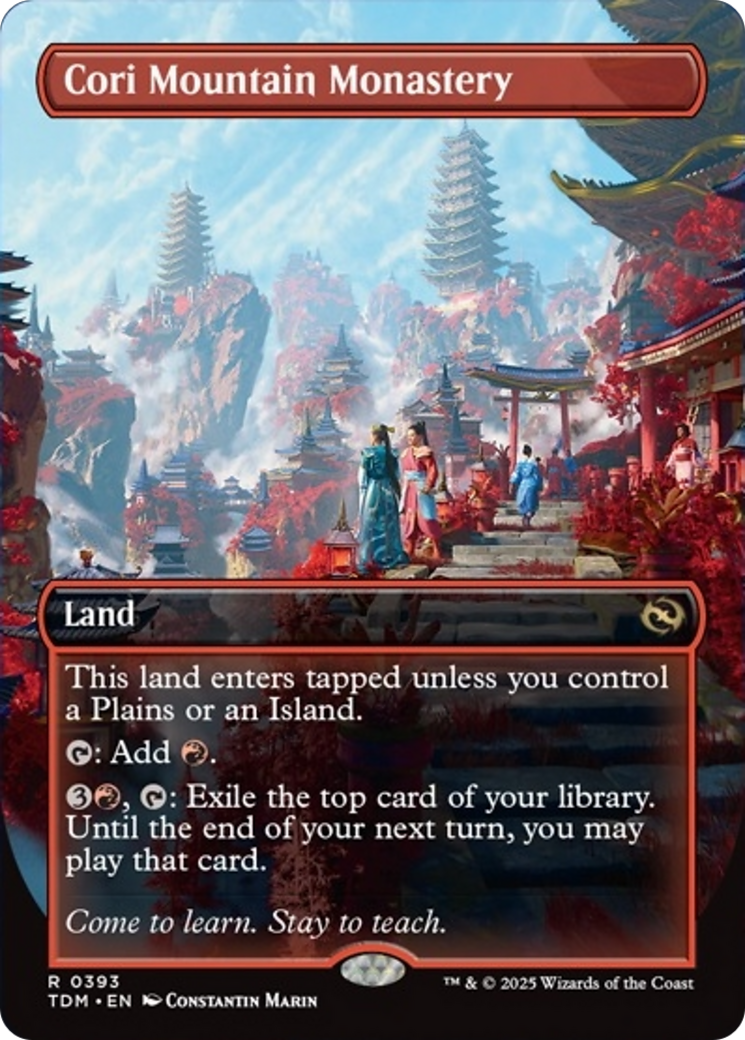 Cori Mountain Monastery (Borderless) [Tarkir: Dragonstorm] | Deep Dive Games St. Marys