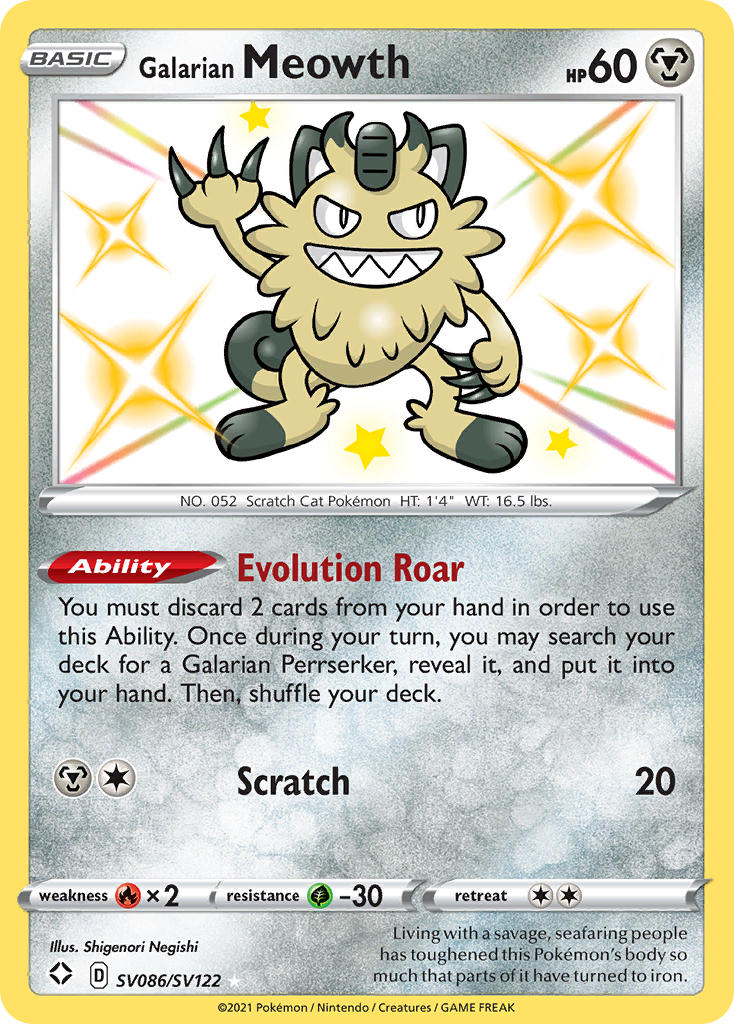 Galarian Meowth (SV086/SV122) [Sword & Shield: Shining Fates] | Deep Dive Games St. Marys