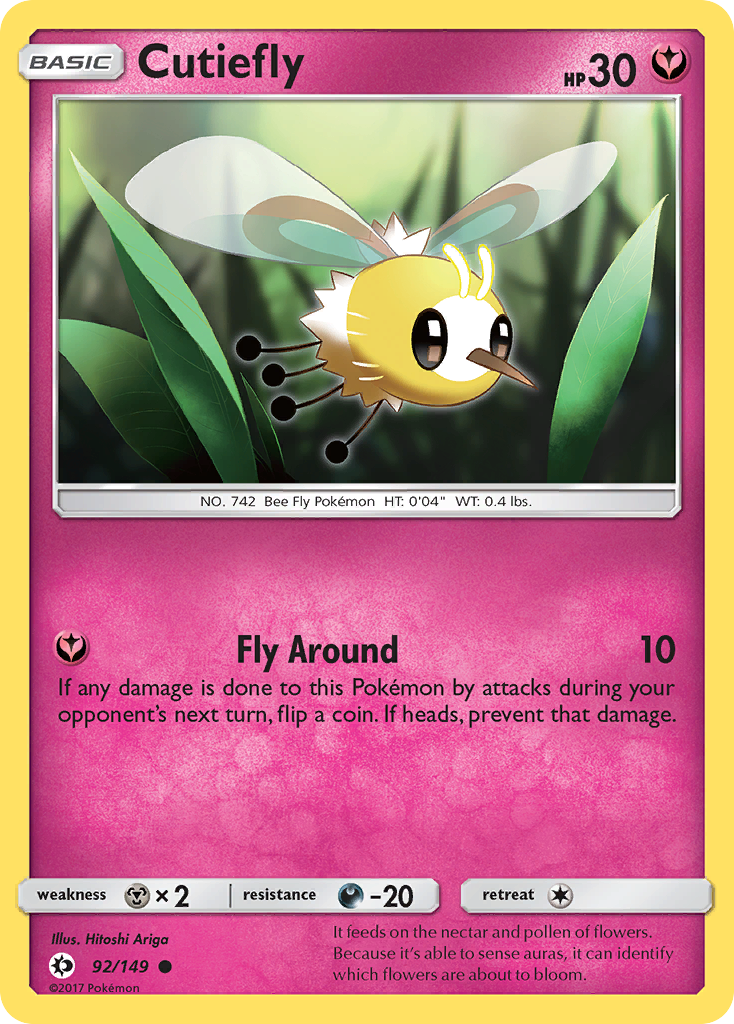 Cutiefly (92/149) [Sun & Moon: Base Set] | Deep Dive Games St. Marys