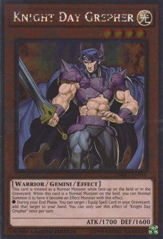 Knight Day Grepher [NKRT-EN015] Platinum Rare | Deep Dive Games St. Marys