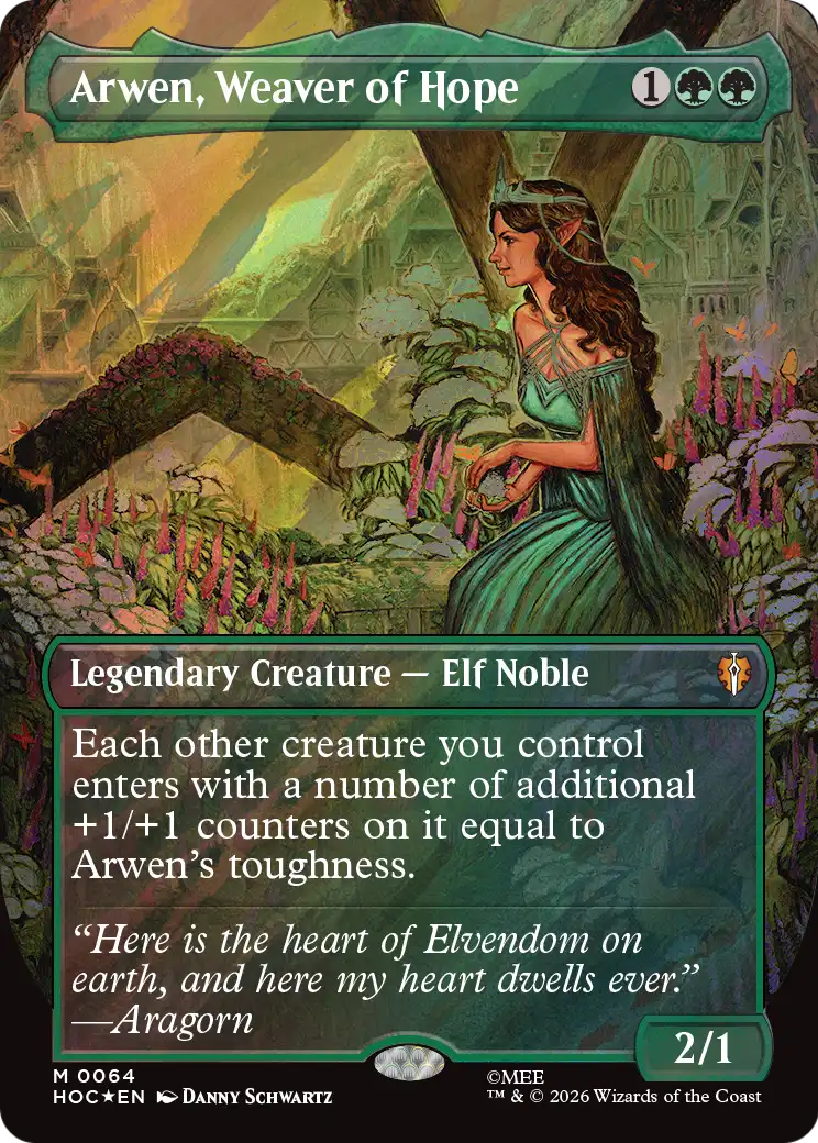 Arwen, Weaver of Hope (Borderless) (Surge Foil) [The Hobbit: Eternal-Legal] | Deep Dive Games St. Marys