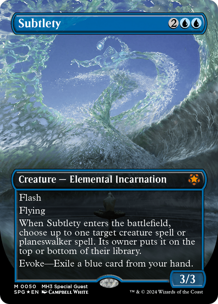 Subtlety (Borderless) (Textured Foil) [Modern Horizons 3 Special Guests] | Deep Dive Games St. Marys