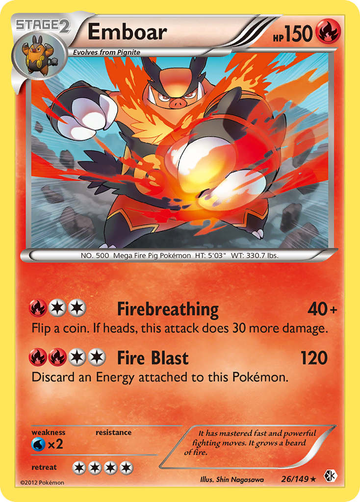 Emboar (26/149) [Black & White: Boundaries Crossed] | Deep Dive Games St. Marys