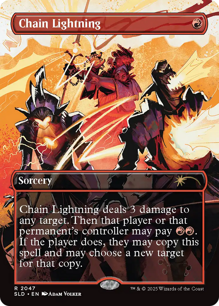 Chain Lightning (2047) (Rainbow Foil) [Secret Lair Drop Series] | Deep Dive Games St. Marys