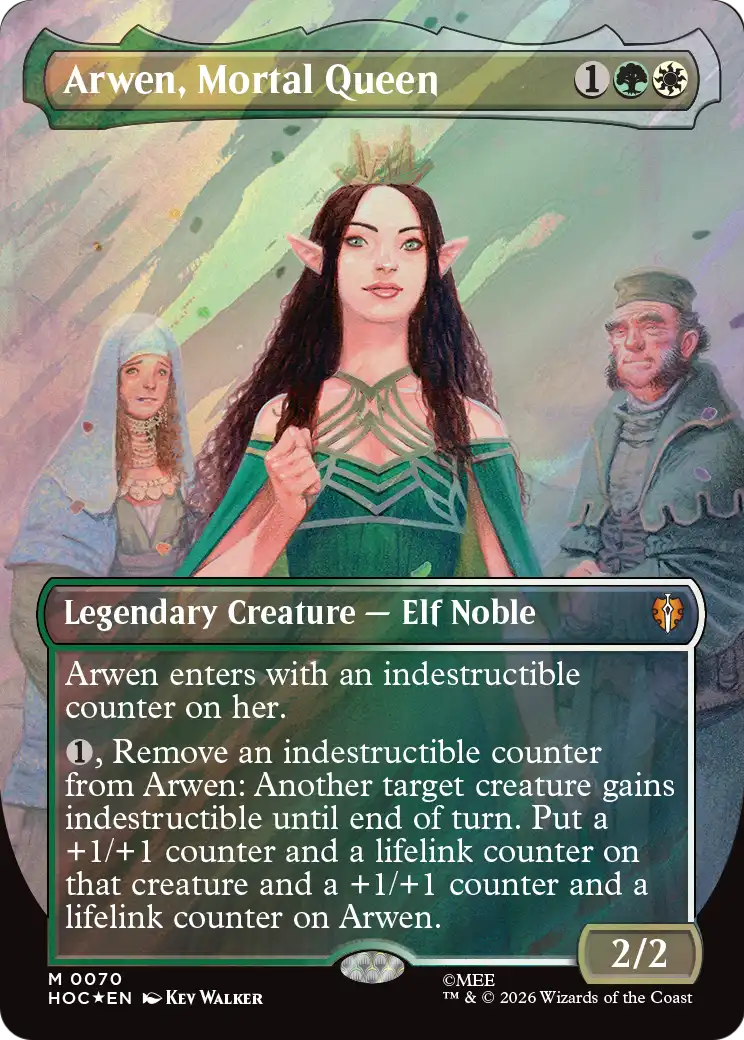 Arwen, Mortal Queen (Borderless) (Surge Foil) [The Hobbit: Eternal-Legal] | Deep Dive Games St. Marys