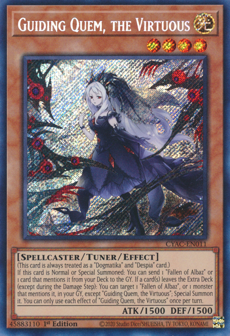 Guiding Quem, the Virtuous [CYAC-EN011] Secret Rare | Deep Dive Games St. Marys