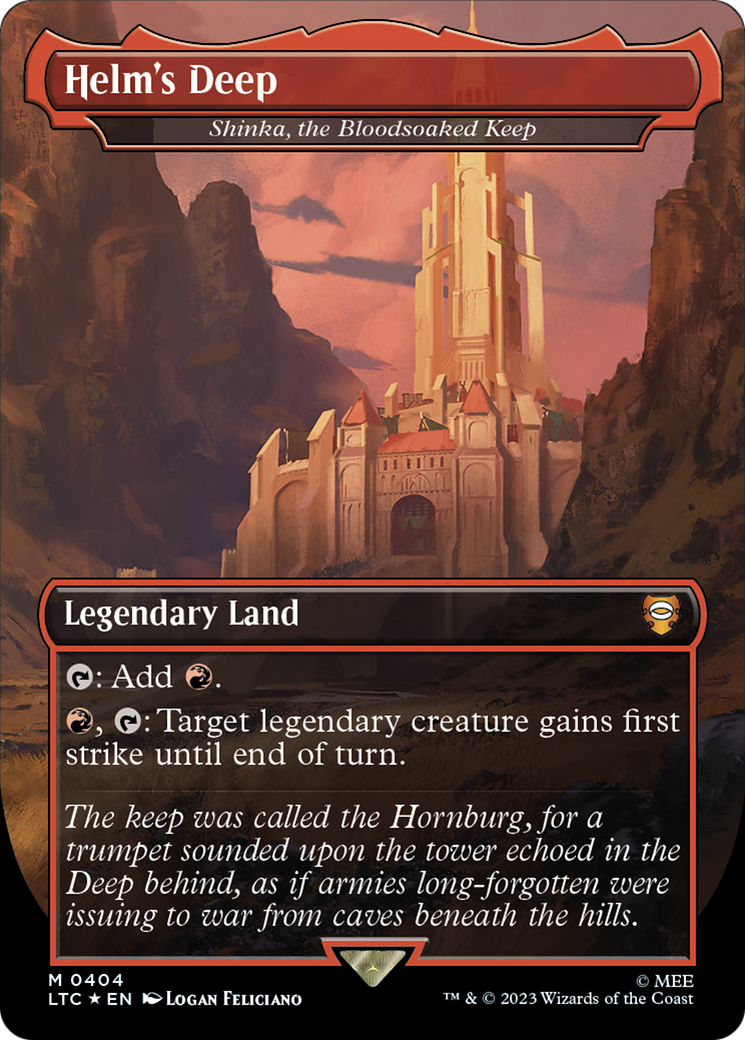 Helm's Deep - Shinka, the Bloodsoaked Keep (Surge Foil Realms and Relics) [The Lord of the Rings: Tales of Middle-Earth Commander] | Deep Dive Games St. Marys