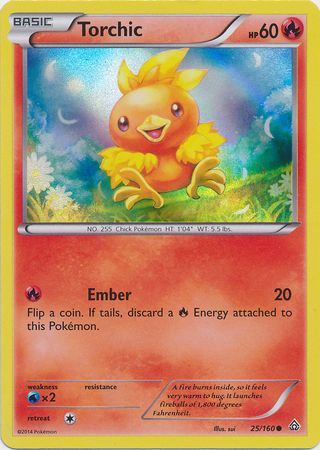 Torchic (25/160) (Sheen Holo) [XY: Primal Clash] | Deep Dive Games St. Marys