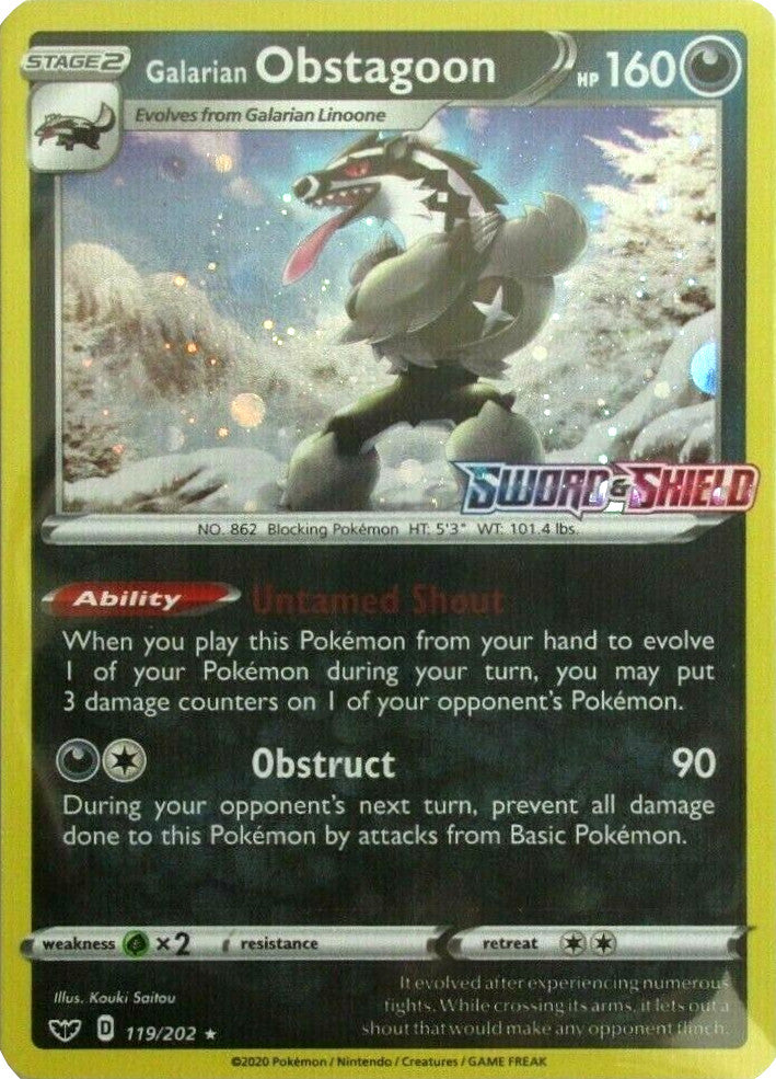 Galarian Obstagoon (119/202) (Cosmos Holo) [Sword & Shield: Base Set] | Deep Dive Games St. Marys