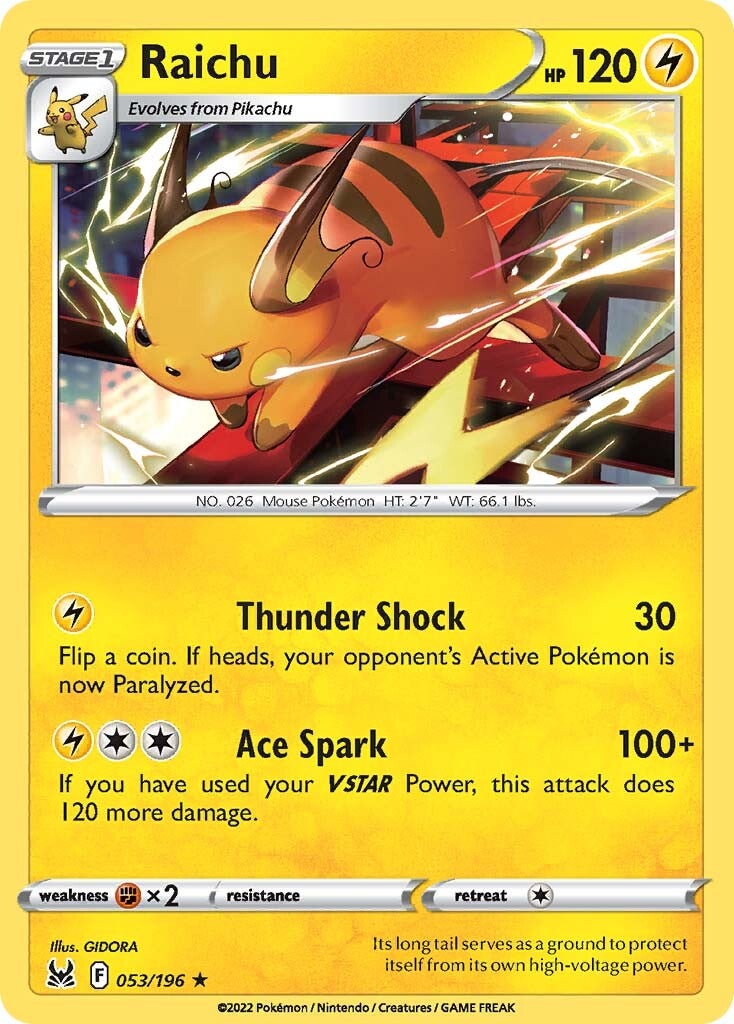Raichu (053/196) [Sword & Shield: Lost Origin] | Deep Dive Games St. Marys