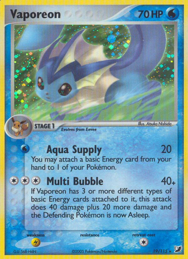 Vaporeon (19/115) [EX: Unseen Forces] | Deep Dive Games St. Marys