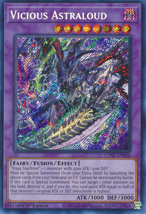 Vicious Astraloud [CYAC-EN036] Secret Rare | Deep Dive Games St. Marys