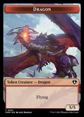 Human Soldier // Dragon (0021) Double-Sided Token [Commander Masters Tokens] | Deep Dive Games St. Marys